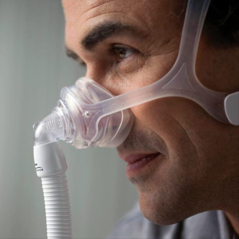 pr wisp nasal cpap mask side in use